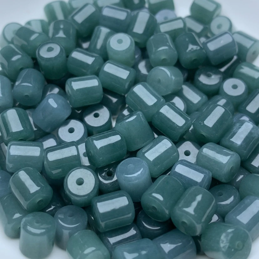 【闪购商品】翡翠手链未镶嵌卡6x7蓝水桶珠20颗