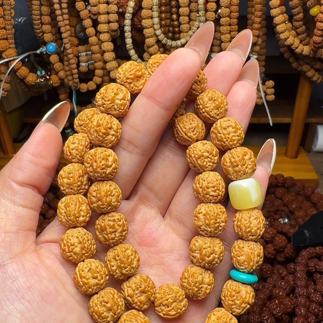 金刚菩提吊坠12mm双圈原皮