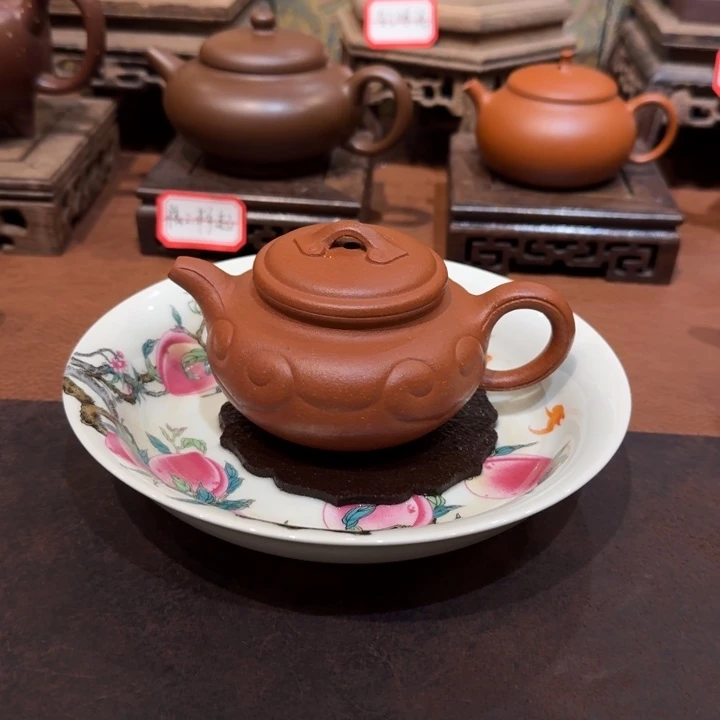 3***8茶壶紫砂仿古如意99红将坡全手