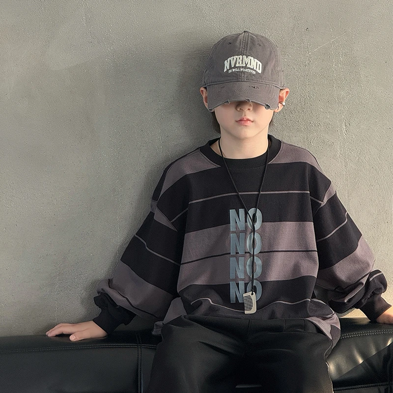 儿童装男童秋装卫衣2025新款打底衫秋款t恤中大童秋季男孩上衣潮