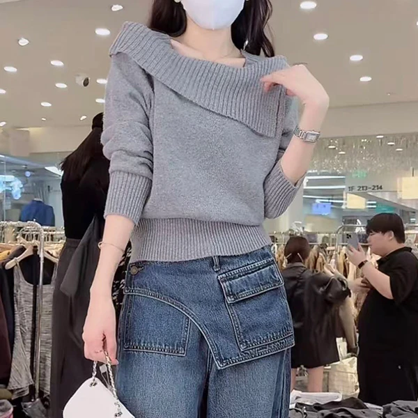 S0209新款长袖收腰显瘦打底衫毛衣女士针织衫外穿上衣百搭