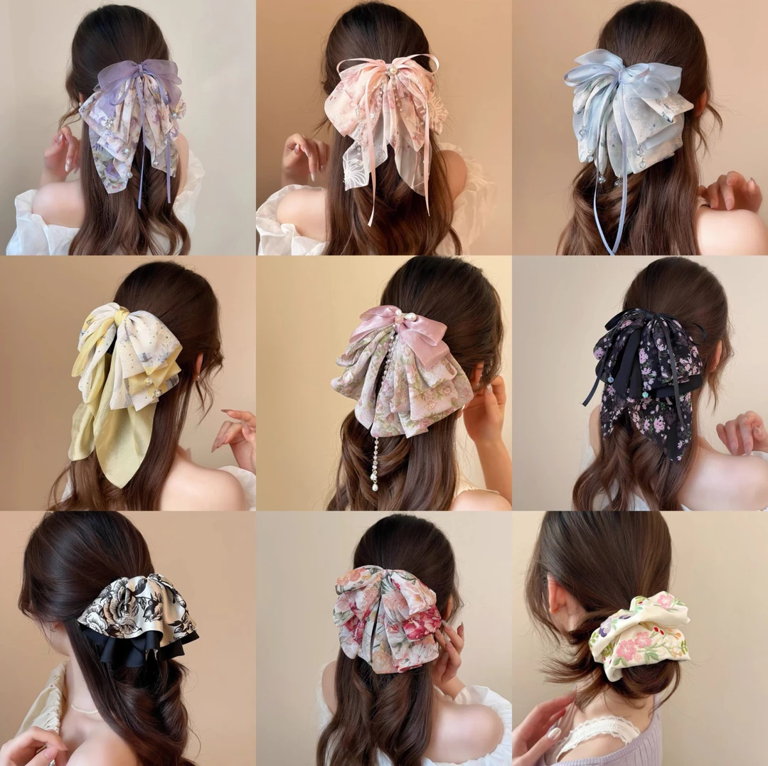 头饰发饰【050-160】高马尾气质半扎发优雅低马尾氛围感抓夹发夹