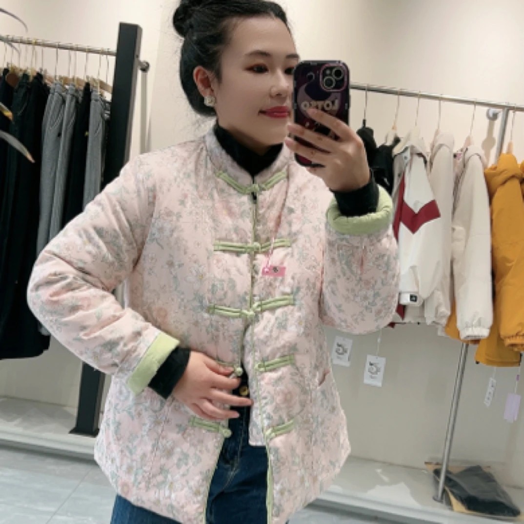 （现货）手工棉花袄加厚棉衣碎花棉袄复古冬季盘扣棉衣小花袄大花