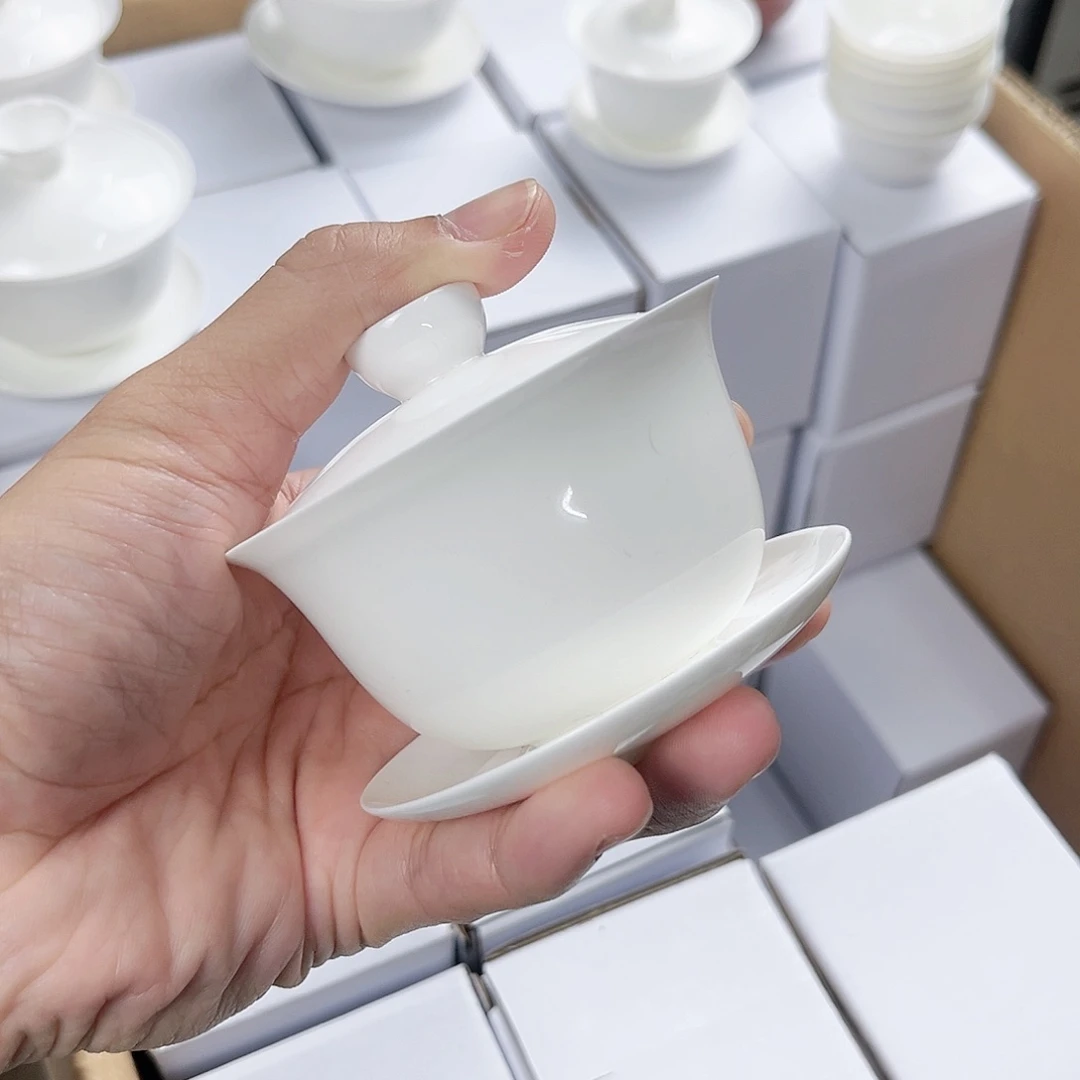 【闪购商品】100骨瓷盖碗超薄胎单个