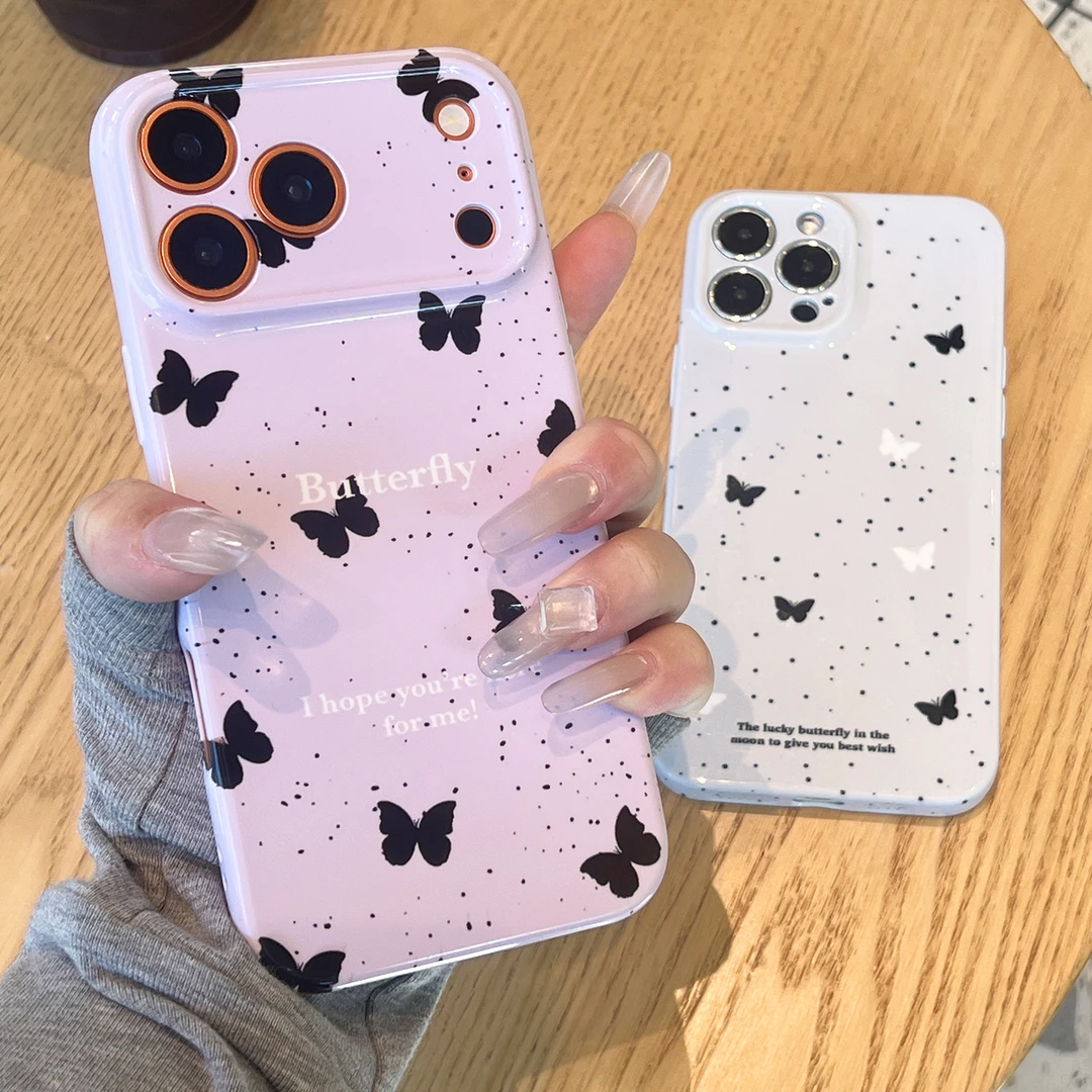 菲林紫色蝴蝶适用苹果17手机壳iphone15promax华为vivo小米17软壳