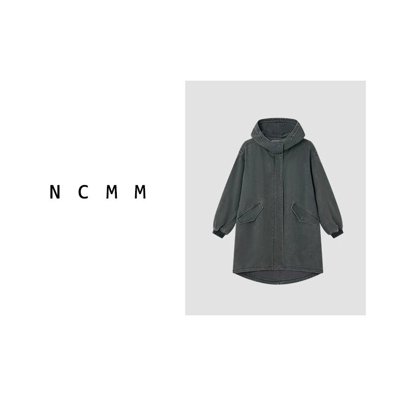 NCMM匠音夫妇「阴天快乐」手工脏染重磅洗褪带帽大衣C-8190