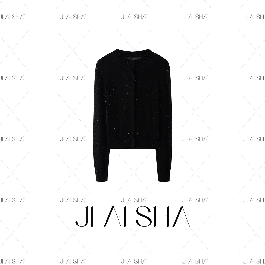 JAS 今屿【小心机】重工圆领气质时尚设计师轻奢百搭针织JAS-YL0588