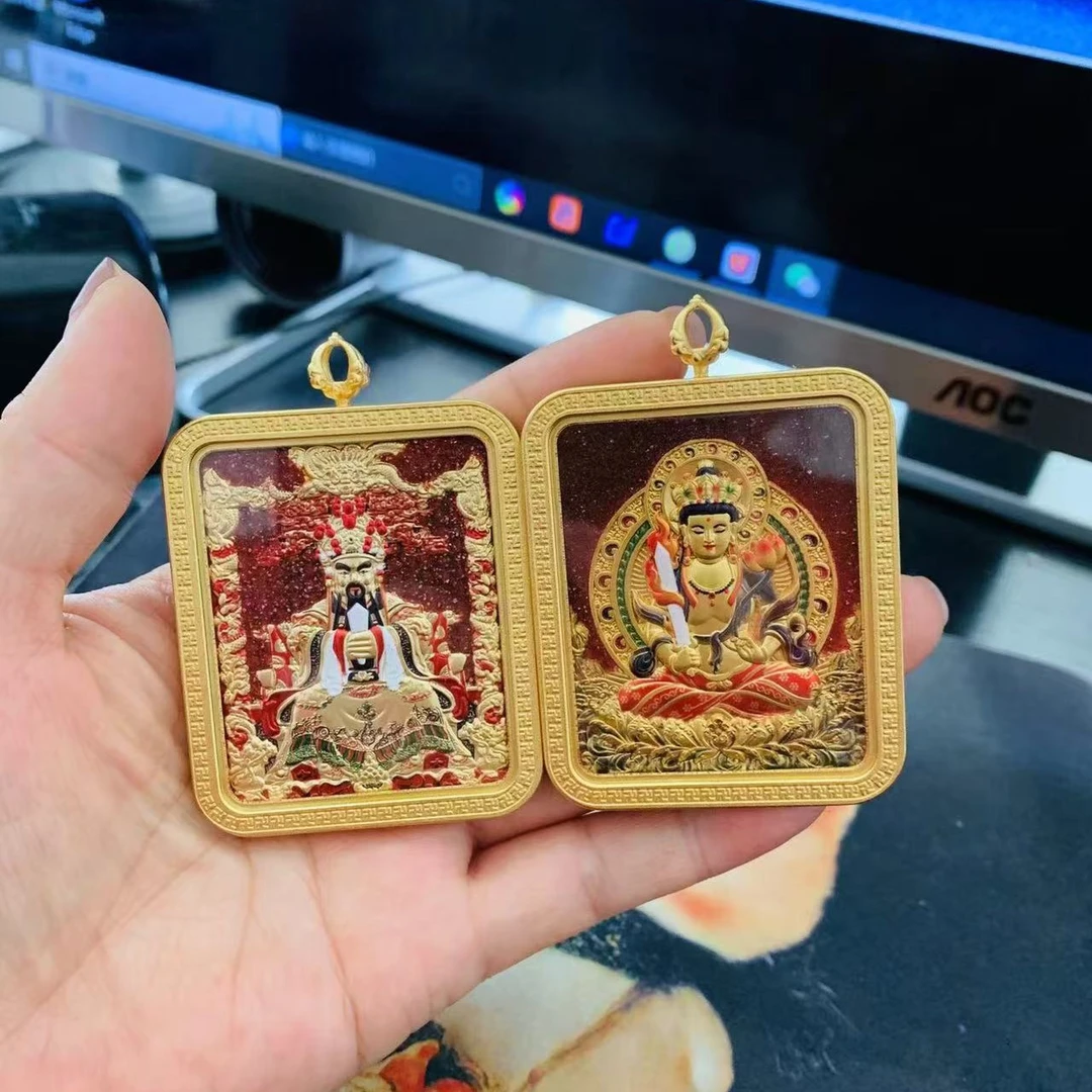 铜合金玻璃吊坠 虚空（牛.虎）五爷（双面）吊坠