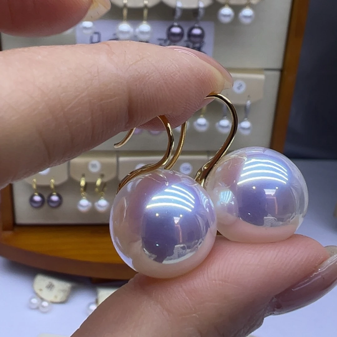 银S925镶嵌淡水珍珠耳饰