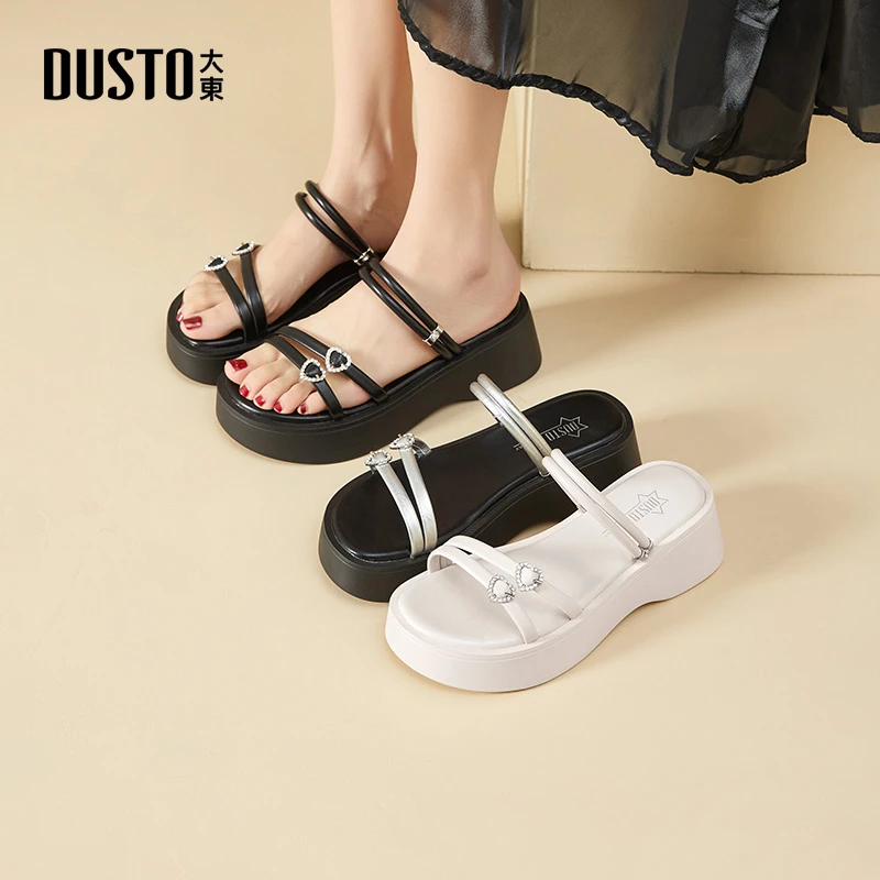 大东厚底拖鞋2025年夏季新款小个子百搭增高显瘦时尚轻奢鞋子0102