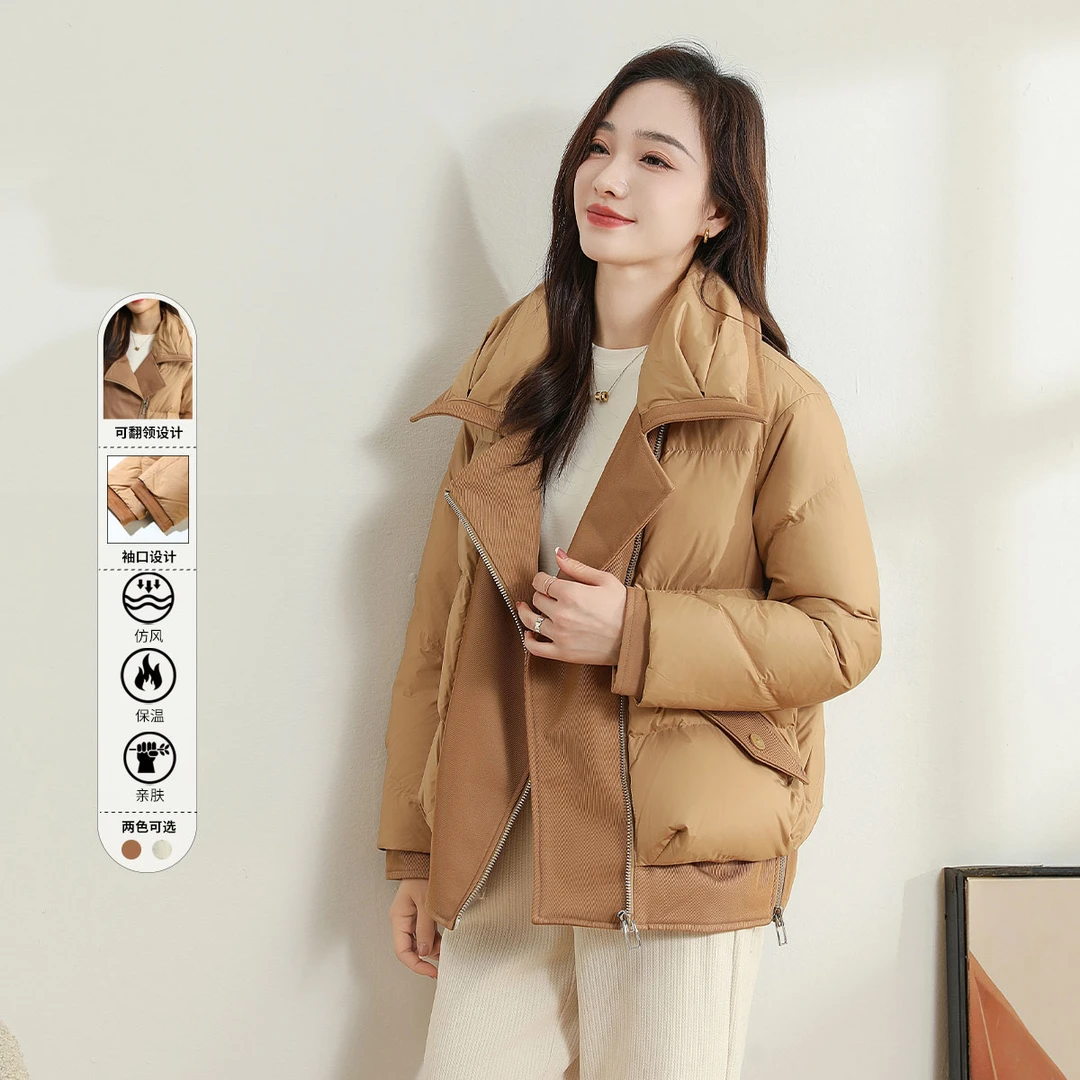 【达人专属】翻领女简约撞色女装秋冬运动TD958222