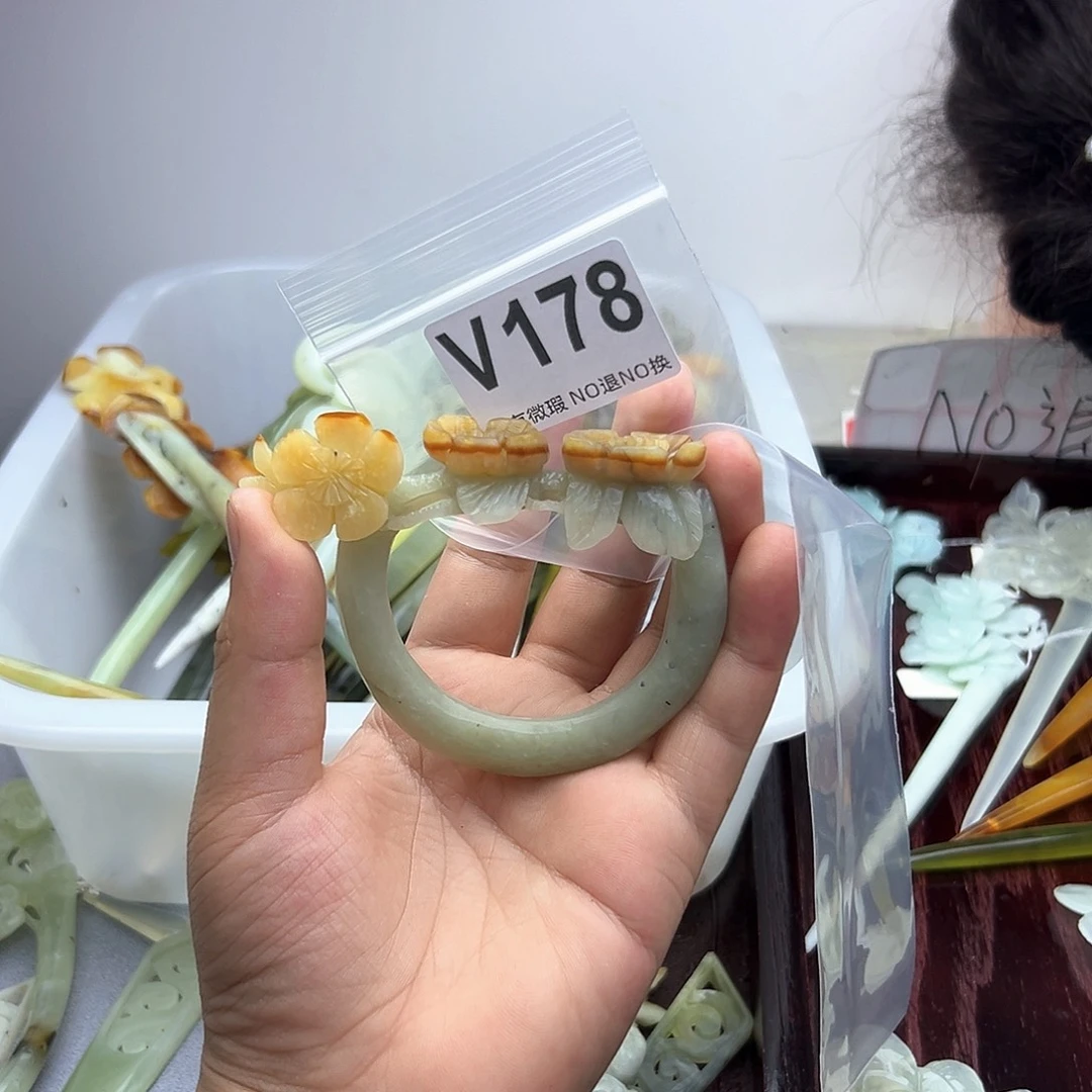 蛇纹石玉合金发饰惜*