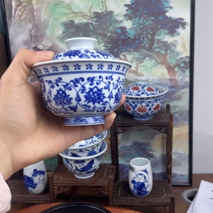 瓷其他缠枝莲盖碗