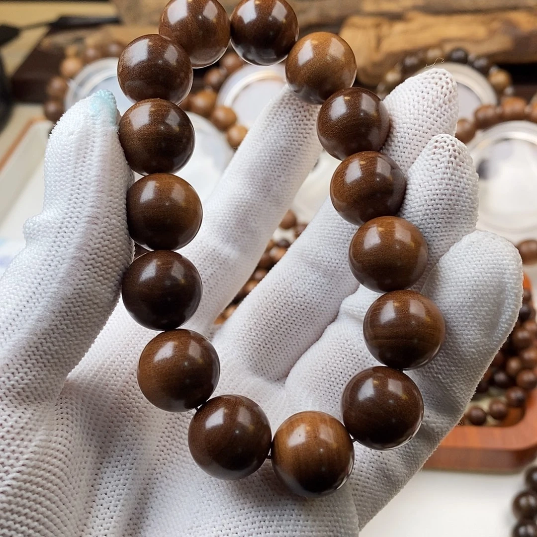 起***症檀香木无事牌15MM印度迈索尔檀香百年沉水