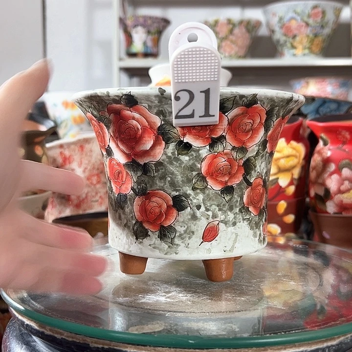 景德镇手绘花盆幸运花盆