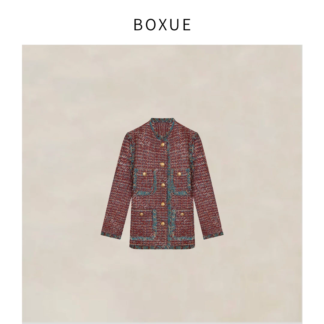 BOXUE “枝桠” 2025秋冬新款高级感羊.毛小香风 外套#241222W44