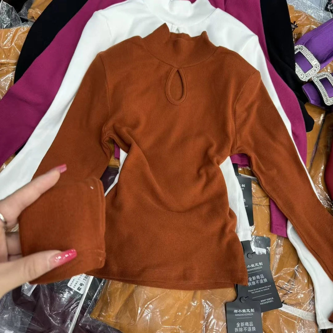 【相老板】精选新品-637-双面绒水滴款半高领上衣