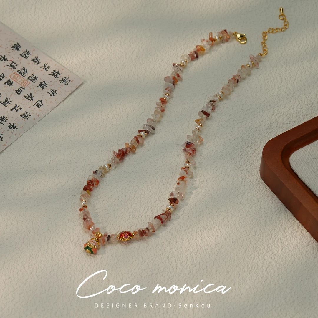 【小霞珠宝】珍珠手工气质轻奢时尚百搭复古小众彩色项链AB65