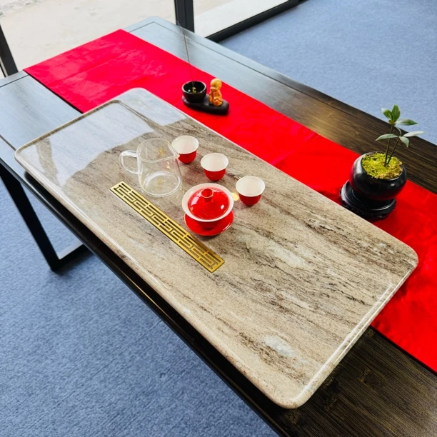 白金沙天然奢石茶盘35*75