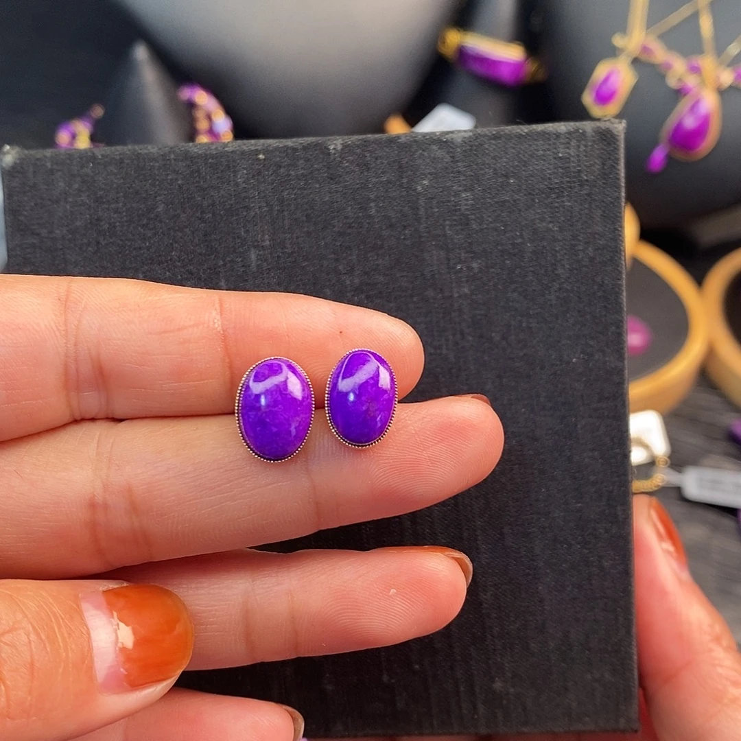 苏纪石（舒俱来）18K金镶嵌耳饰