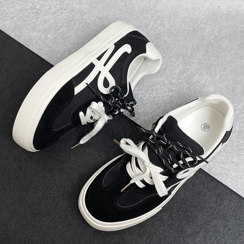 黑色德训鞋子男低帮潮鞋春季爆款透气板鞋运动百搭厚底休闲帆布鞋