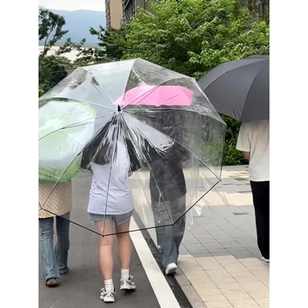 超大雨伞特大号透明晴雨两用手动长柄伞加固加厚结实防风抗雨耐用
