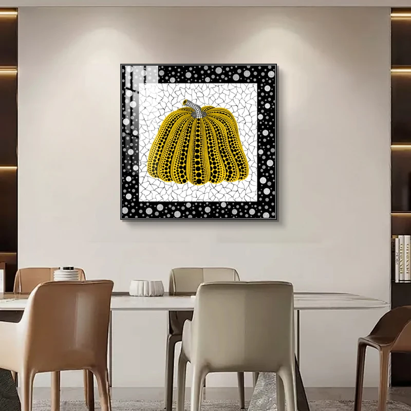 【银河】晶瓷镶钻波点南瓜现代简约轻奢装饰画60*60淼