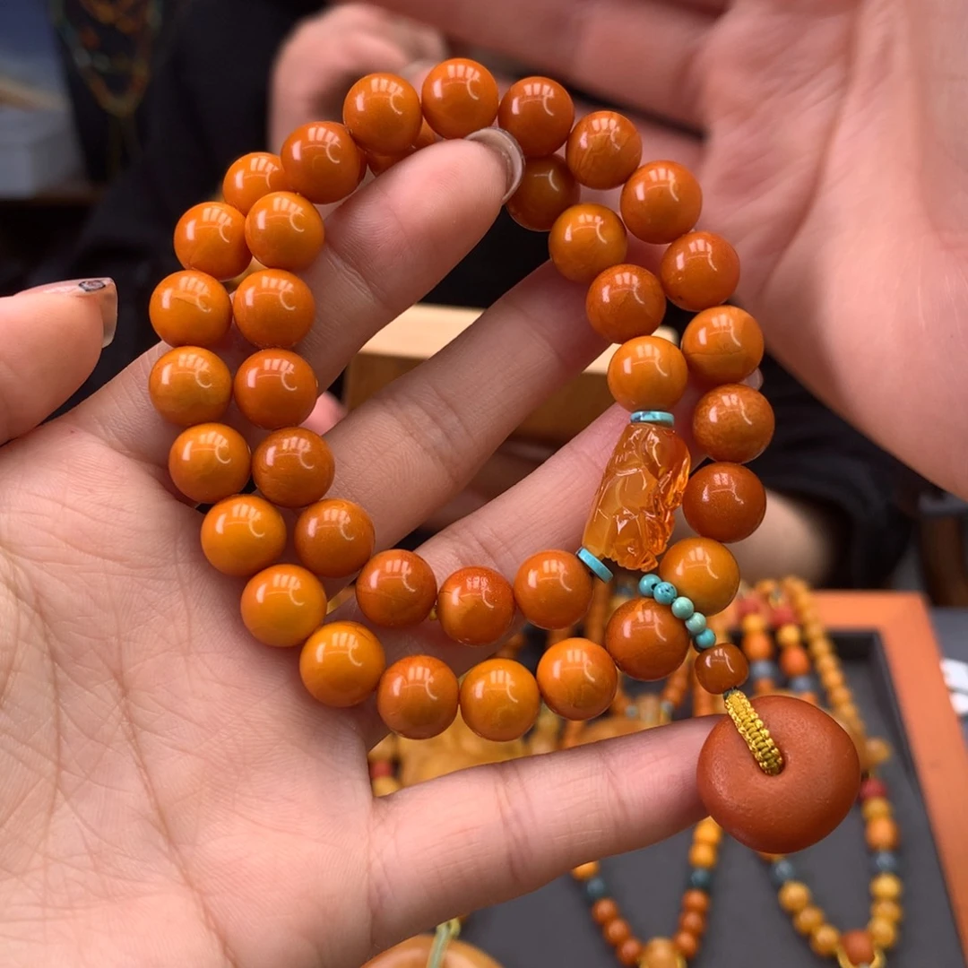 蜜蜡手串未镶嵌天然