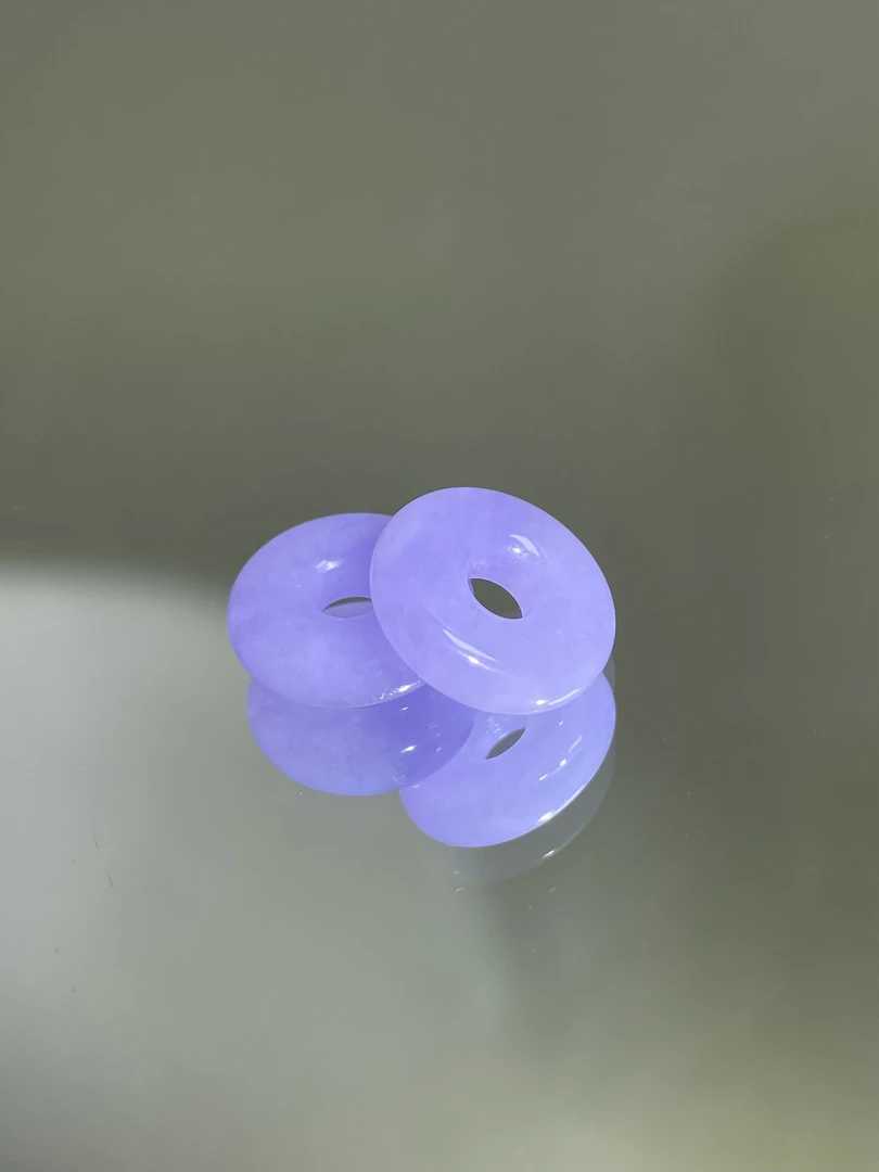 【瑜德翡翠】天然缅甸A货翡翠未镶嵌紫甜甜圈（多样性发其一）