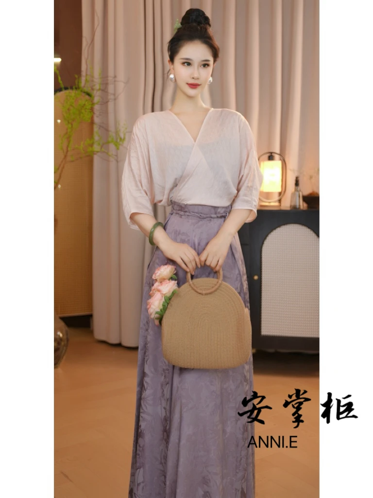 安掌柜【花月夜】新中式女国风高端精致清冷古风连衣裙HYY1205