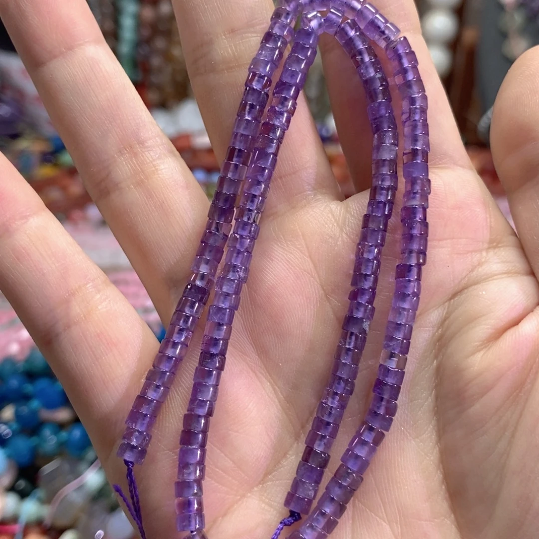 未镶嵌玛瑙/玉髓珠宝半成品紫水晶直切一条卡4mm