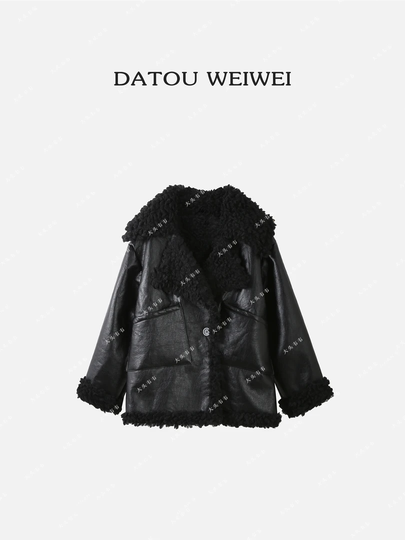 【DTWW大头韦韦】冬季加厚毛毛显瘦皮毛一体外套123101