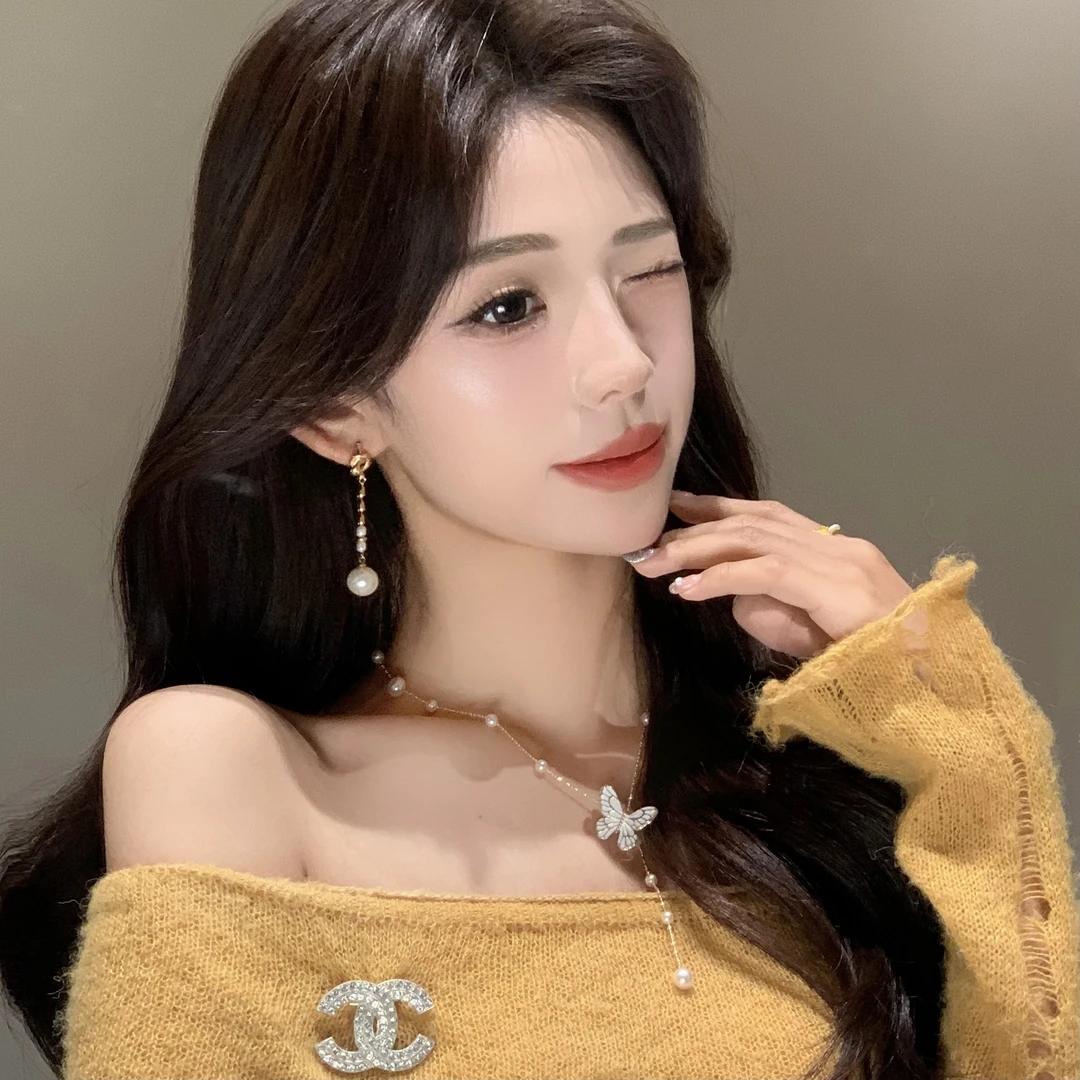 FULL GIRLISH耳环02250轻奢流苏珠珠耳钉耳饰女