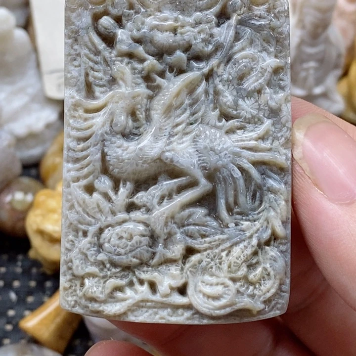 颈饰未镶嵌硅化珊瑚（珊瑚玉）