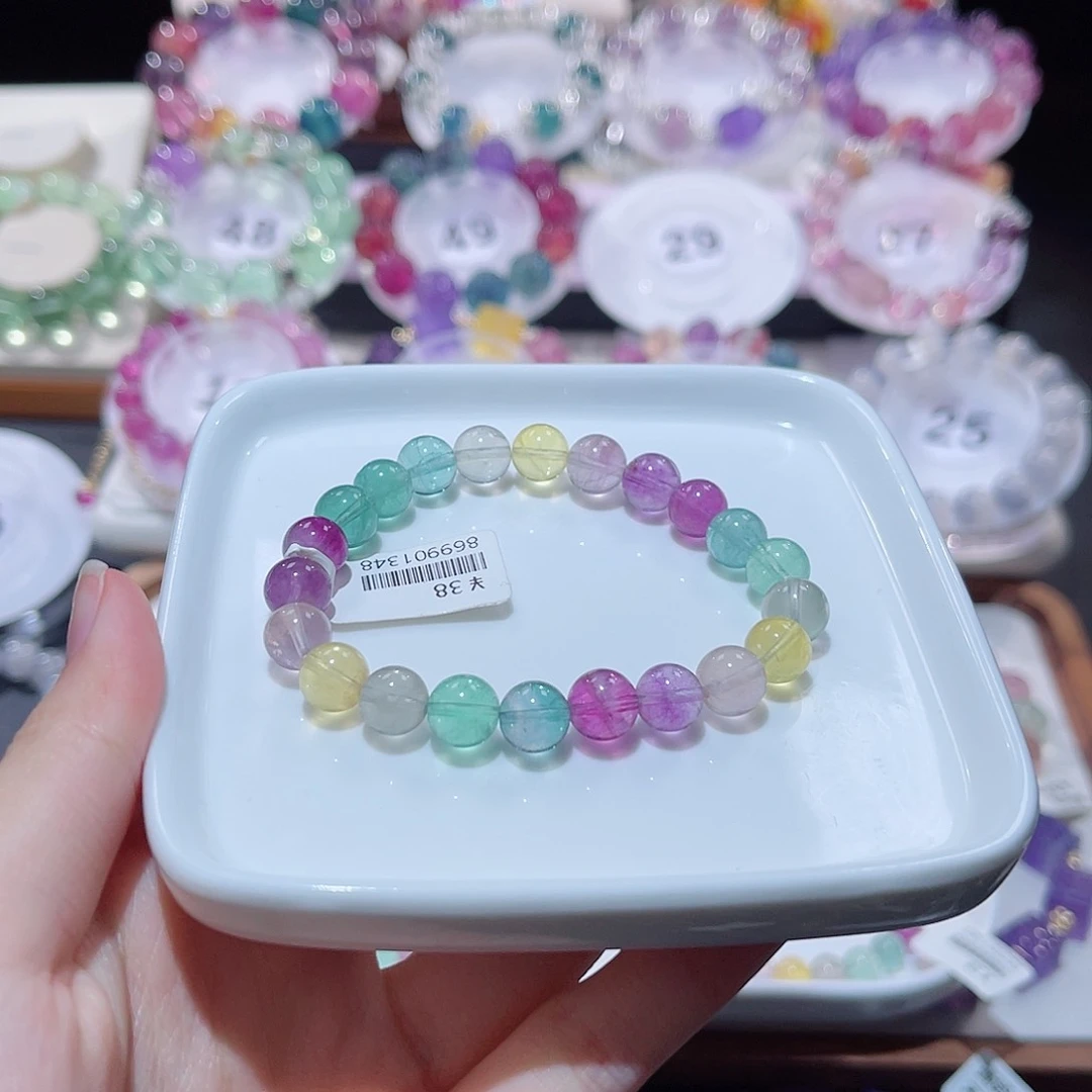 水晶手串未镶嵌一****.彩萤石