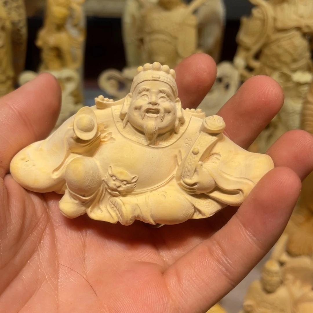黄杨木小瑕疵财神