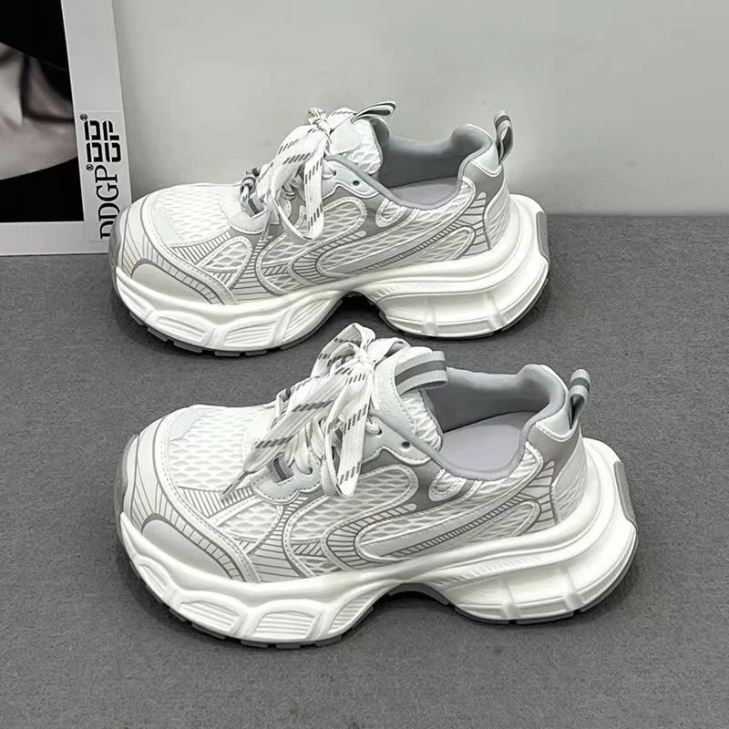 港风老爹鞋女2025秋季新款百搭时尚显瘦网面透气休闲运动跑步鞋