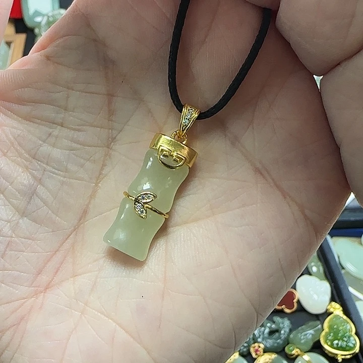 吊坠(不含链)银S925镶嵌和田玉