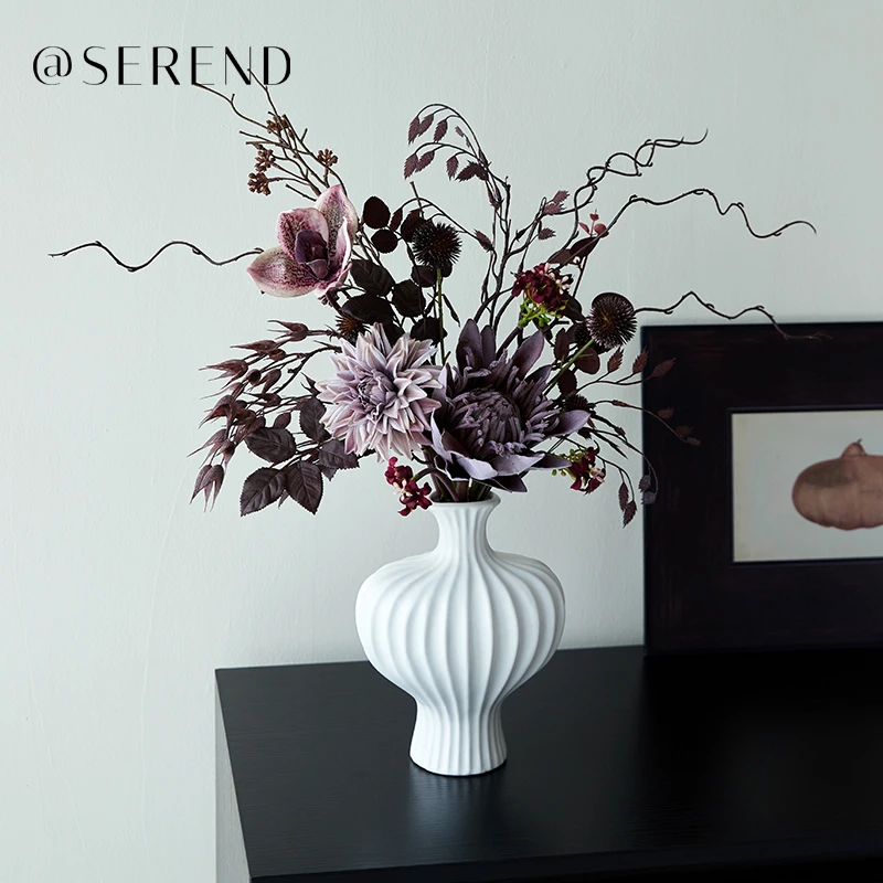 柒野花束设计师款手扎仿真花束茶几夹层柜家居装饰摆件