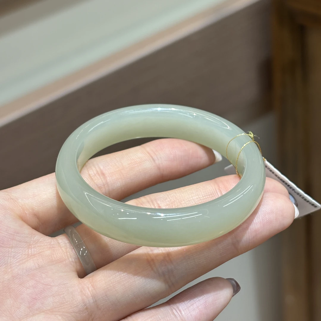 112505WT和田玉青海料晴水手镯约50圈口36.18克