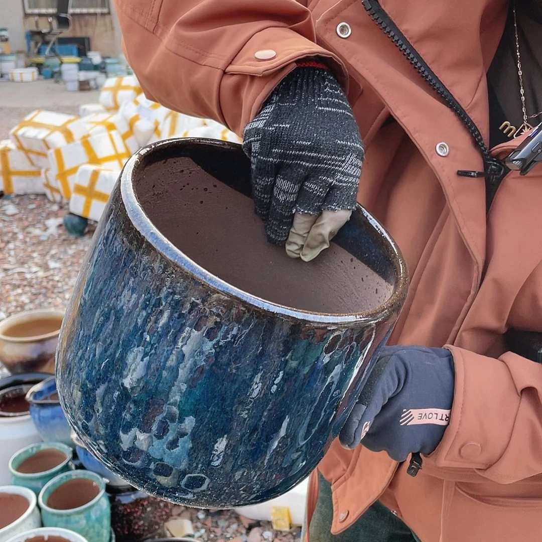 陶瓷王嫂花盆直播0219-304瑕疵