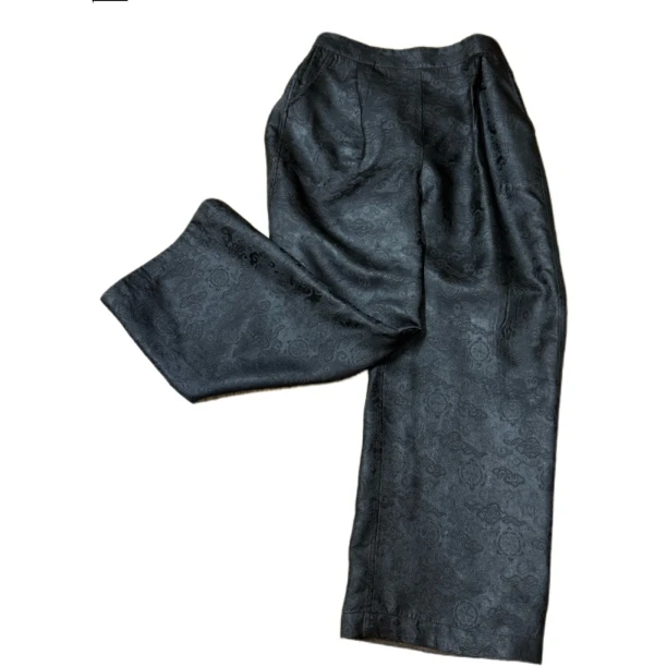 【八方云集直筒裤】香云纱桑蚕丝55姆米双面双穿直筒裤