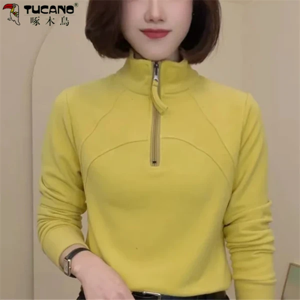 【啄木鳥】德绒妈妈冬季打底衫女春秋修身百搭上衣欧货长袖T恤内搭