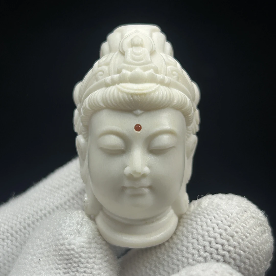 豪盘原创保真天然鹿角文玩观音菩萨吊坠车挂包挂手机吊坠