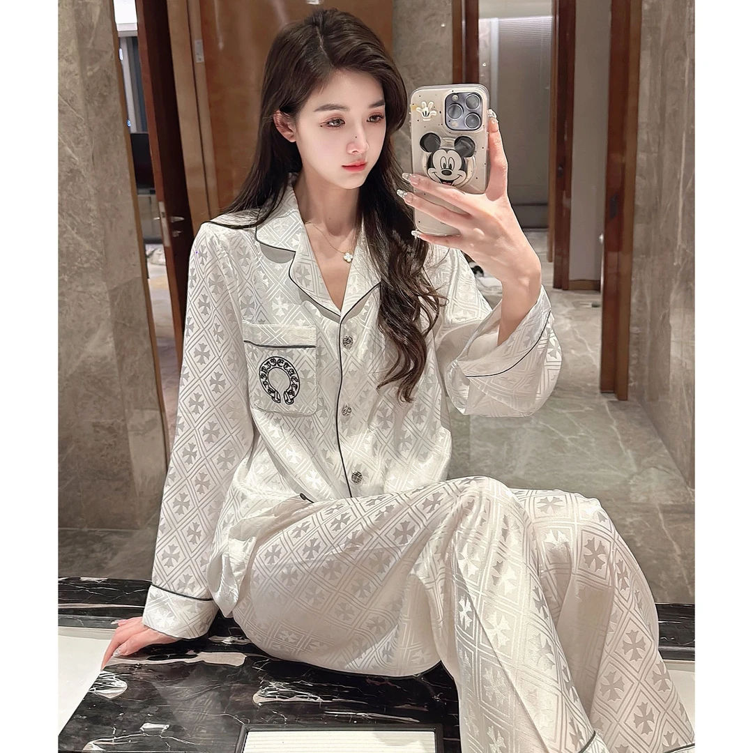 25春秋季新款轻奢高级感冰雪丝家居服套装