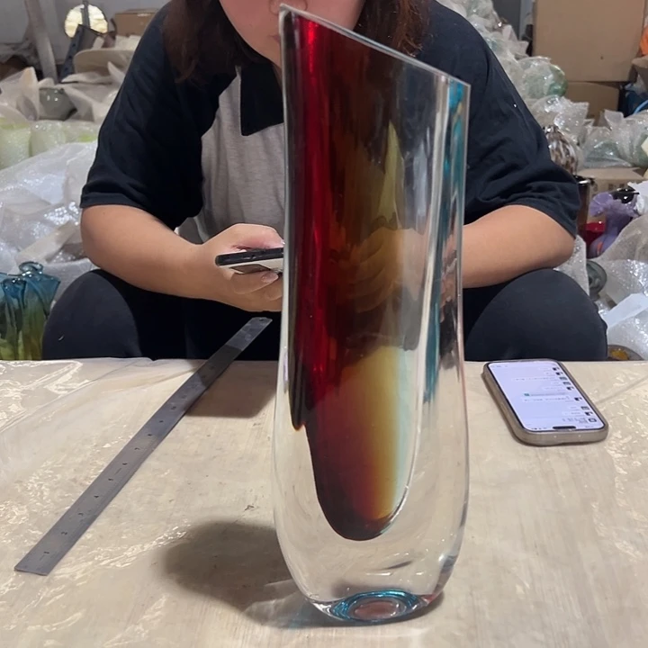 琉璃弘扬琉璃花瓶高度微瑕38