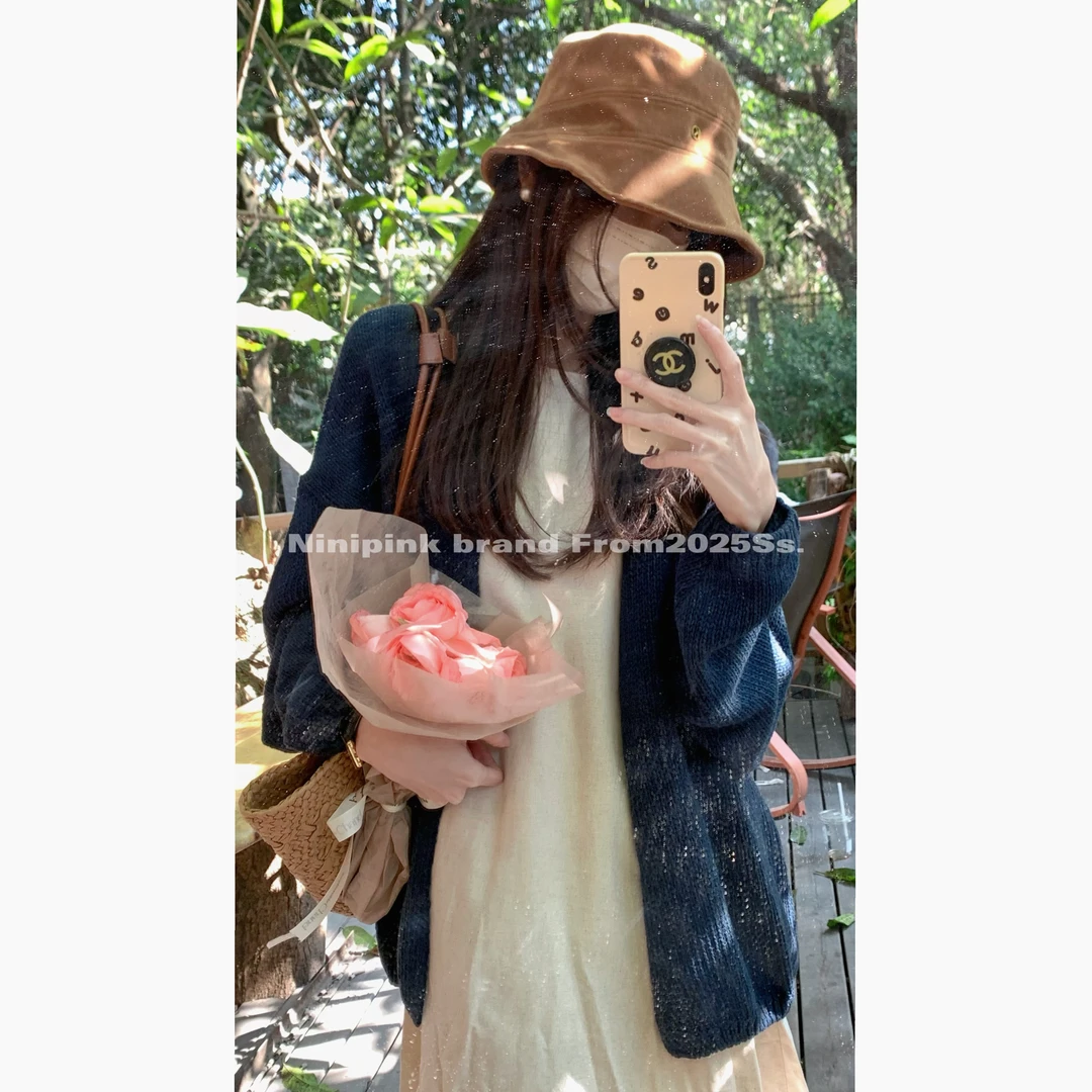 2503庄不腻早春新款【春迟】温柔氛围感针织开衫宽松慵懒上衣外套