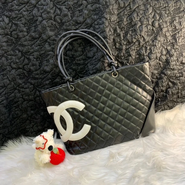 95新 Chanel/香奈儿 香奈儿黑白配色康鹏手提包