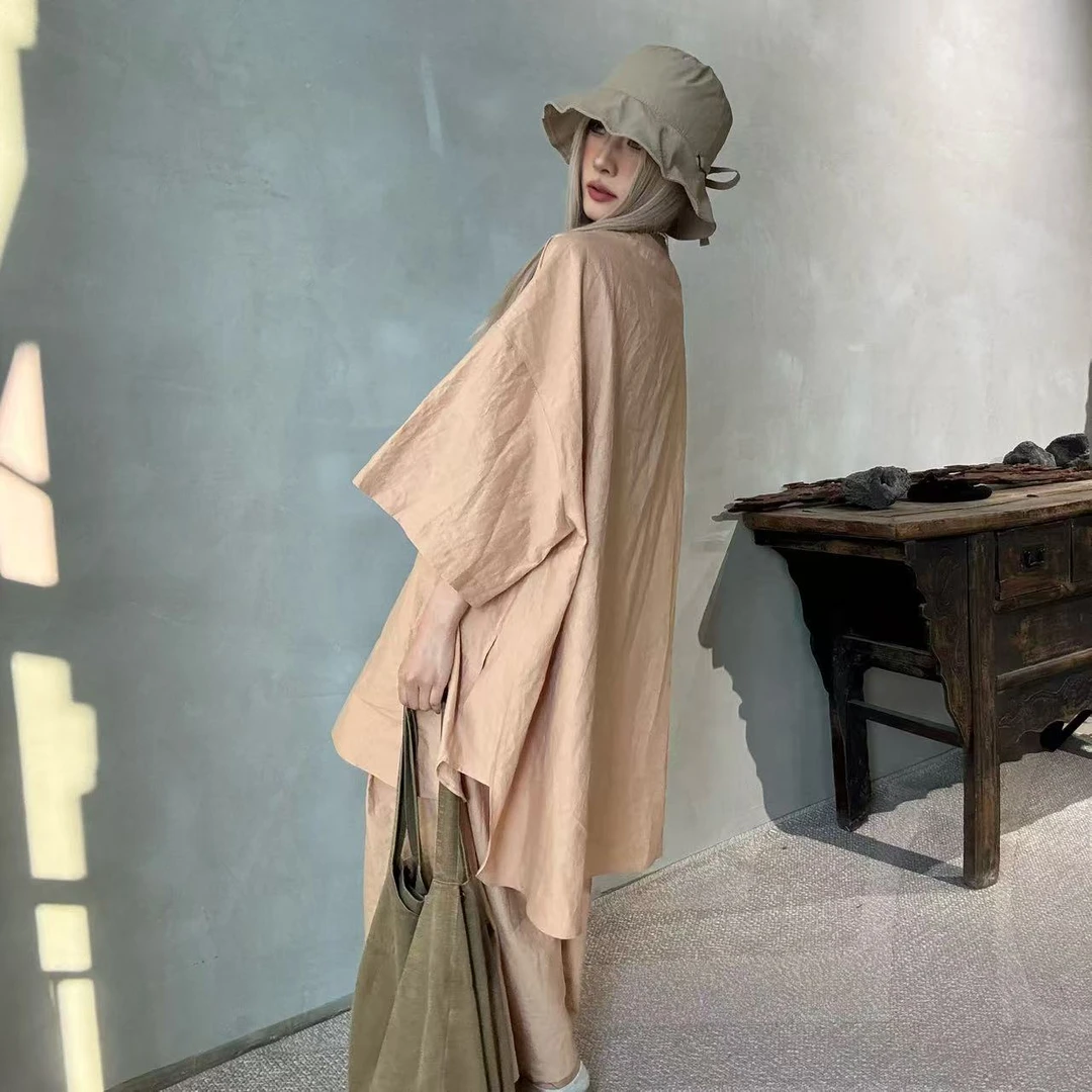 韩国大版纯色v领大T