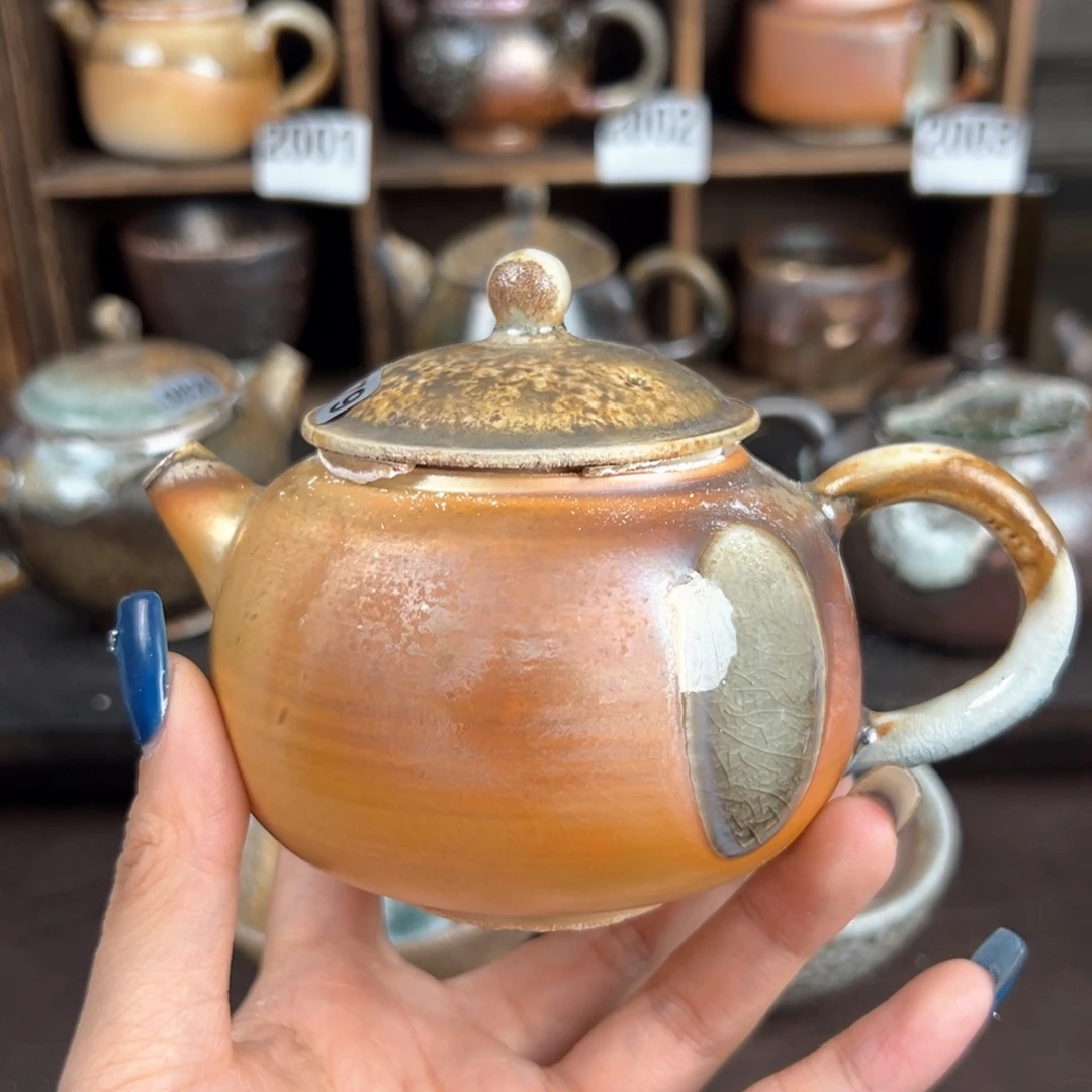杯【****室柴烧茶器中白壶